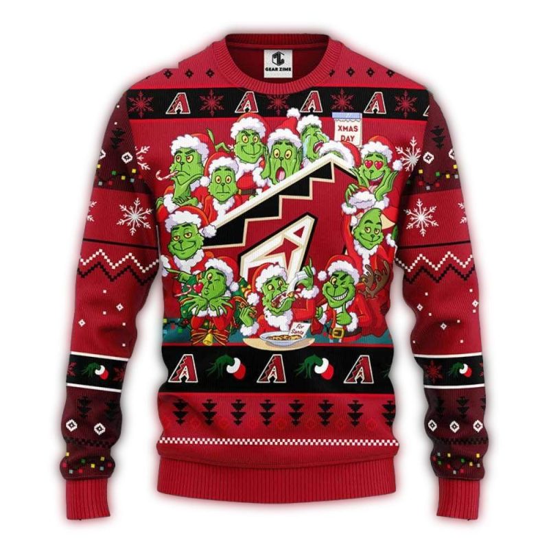 Arizona Diamondbacks Christmas Green 12 Grinch Xmas Day Ugly Sweater 1