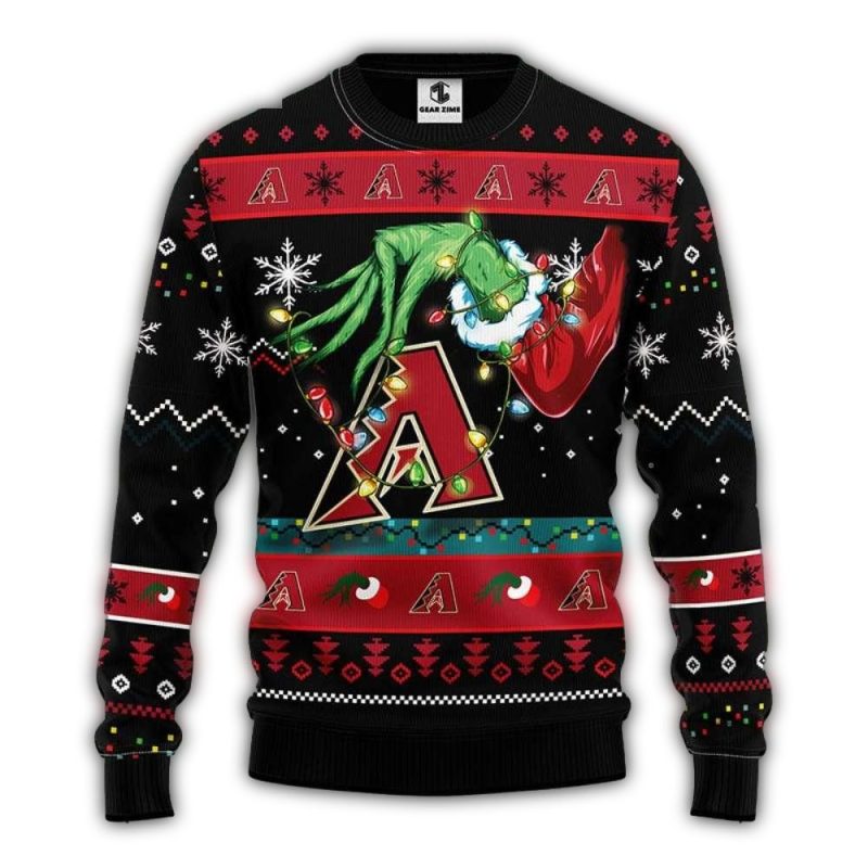 Arizona Diamondbacks Christmas Grinch Ugly Sweater 1