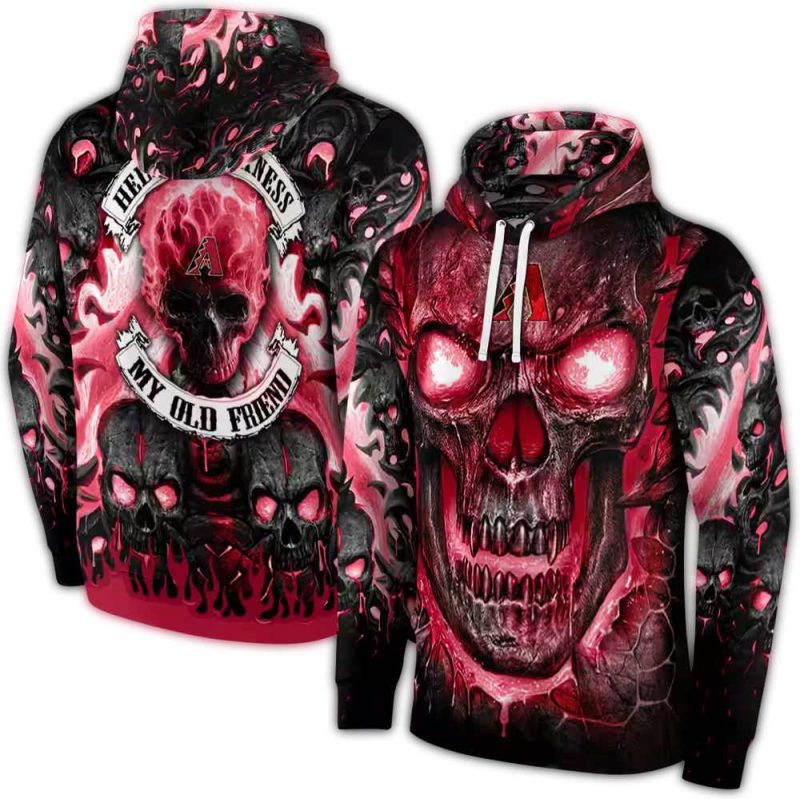 Arizona Diamondbacks Demonic Skull AOP Hoodie 1