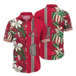 Arizona Diamondbacks Floral And Stripe Vintage Hawaiian Shirt