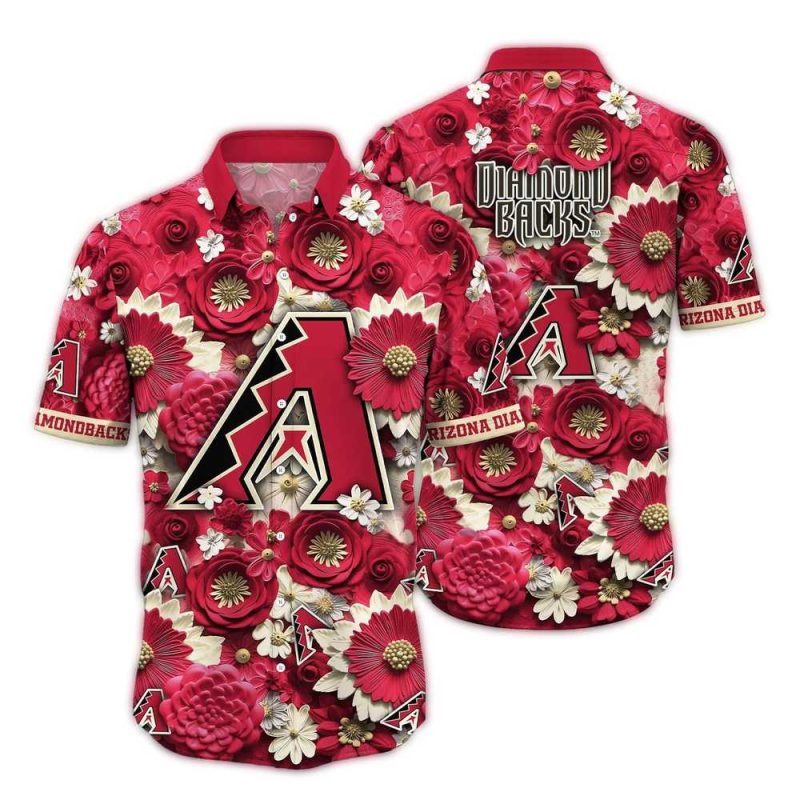 Arizona Diamondbacks Flower Blossom Hawaiian Shirt 1