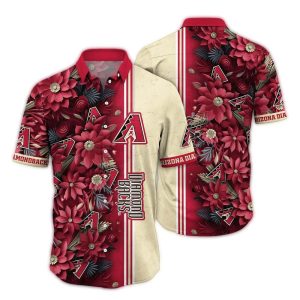 Arizona Diamondbacks Flower Blossom Stripe Hawaiian Shirt