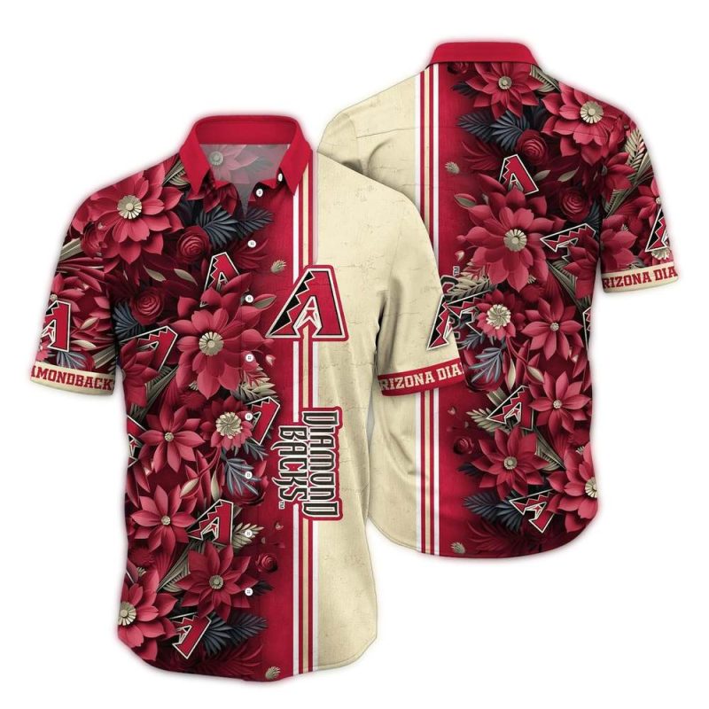 Arizona Diamondbacks Flower Blossom Stripe Hawaiian Shirt 1