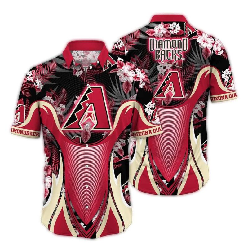 Arizona Diamondbacks Flower Floral Leafs Uniform Hawaiian Shirt 1