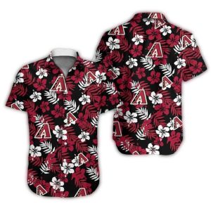 Arizona Diamondbacks Flower Red And White Hawaiian Shirt