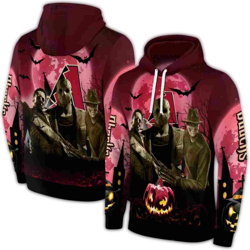 Arizona Diamondbacks Friends Halloween Vibes AOP Hoodie 1