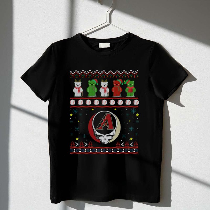 Arizona Diamondbacks Grateful Dead Bears Baseball Festive Crossover T Shirt t shirt 1 1