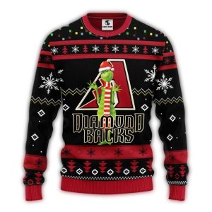 Arizona Diamondbacks Grinch Hat Christmas Ugly Sweater