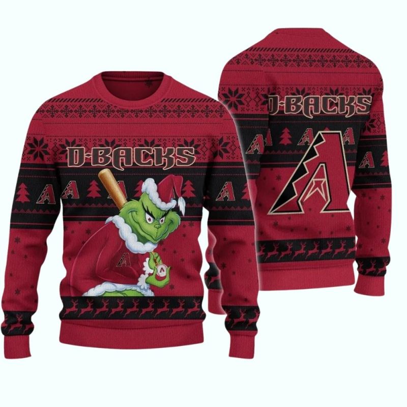 Arizona Diamondbacks Grinch Stolen Christmas Ugly Sweater 1