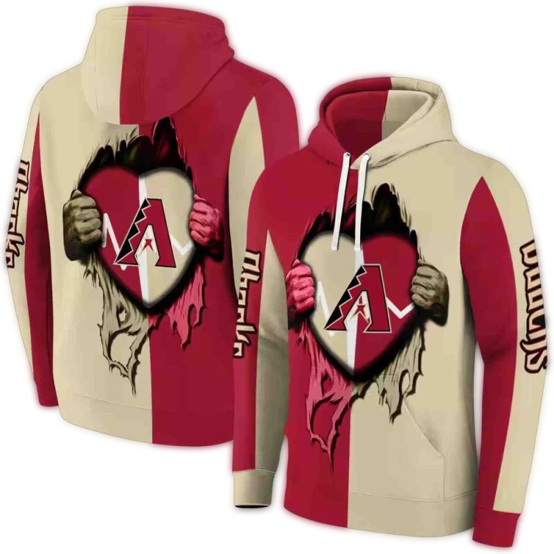 Arizona Diamondbacks Heartbeat Graphic AOP Hoodie 1