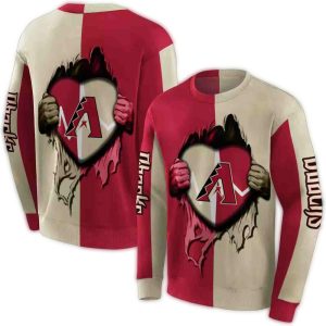 Arizona Diamondbacks Heartbeat Graphic All Over Print Sweatshirt