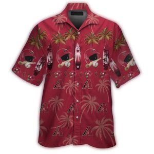 Arizona Diamondbacks Helmet Bat And Ball Pattern Hawaiian Shirt