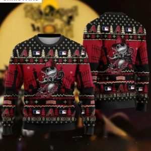 Arizona Diamondbacks Jack Skellington Black Christmas Ugly Sweater