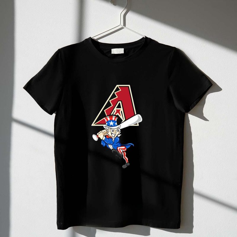 Arizona Diamondbacks Logo with Uncle Sam Playing Baseball T Shirt t shirt 1 1