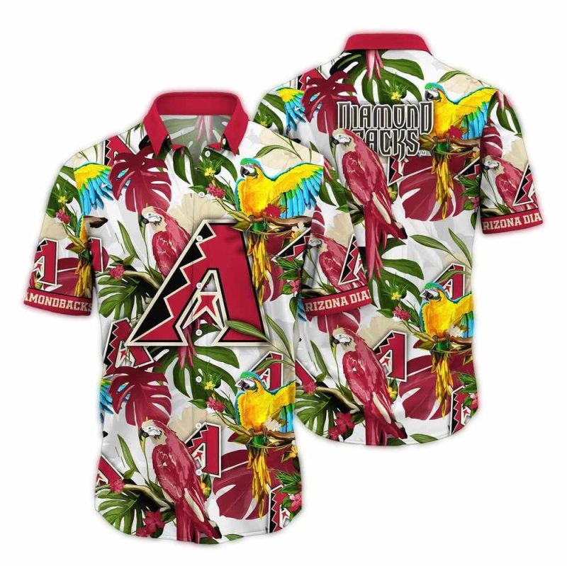 Arizona Diamondbacks Parrot Leafs Vintage Hawaiian Shirt 1