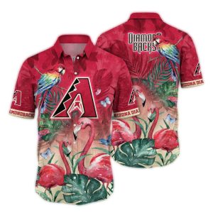 Arizona Diamondbacks Parrot And Flamingo Vintage Hawaiian Shirt