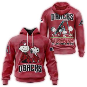 Arizona Diamondbacks Peanuts And Snoopy Forever All Over Print Hoodie