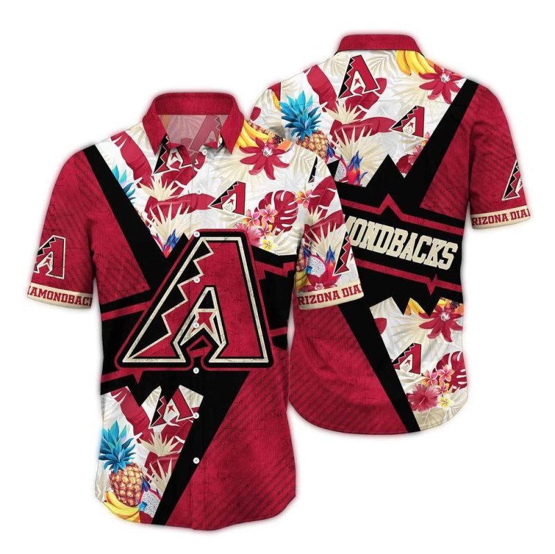 Arizona Diamondbacks Pineapple Leafs Pattern Hawaiian Shirt 1