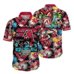Arizona Diamondbacks Pineapple Leafs Pattern Tropical Hawaiian Shirt