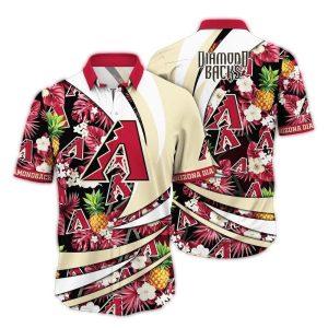 Arizona Diamondbacks Pineapple Leafs Pattern Tropical Summer Hawaiian Shirt
