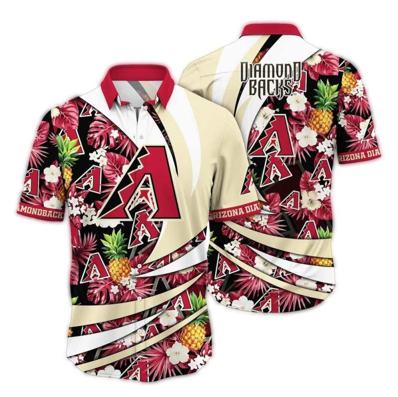 Arizona Diamondbacks Pineapple Leafs Pattern Tropical Summer Hawaiian Shirt 1
