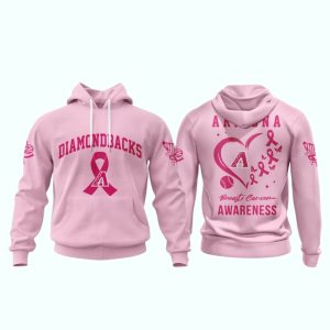Arizona Diamondbacks Pink Breast Cancer Awareness All Over Print Hoodie