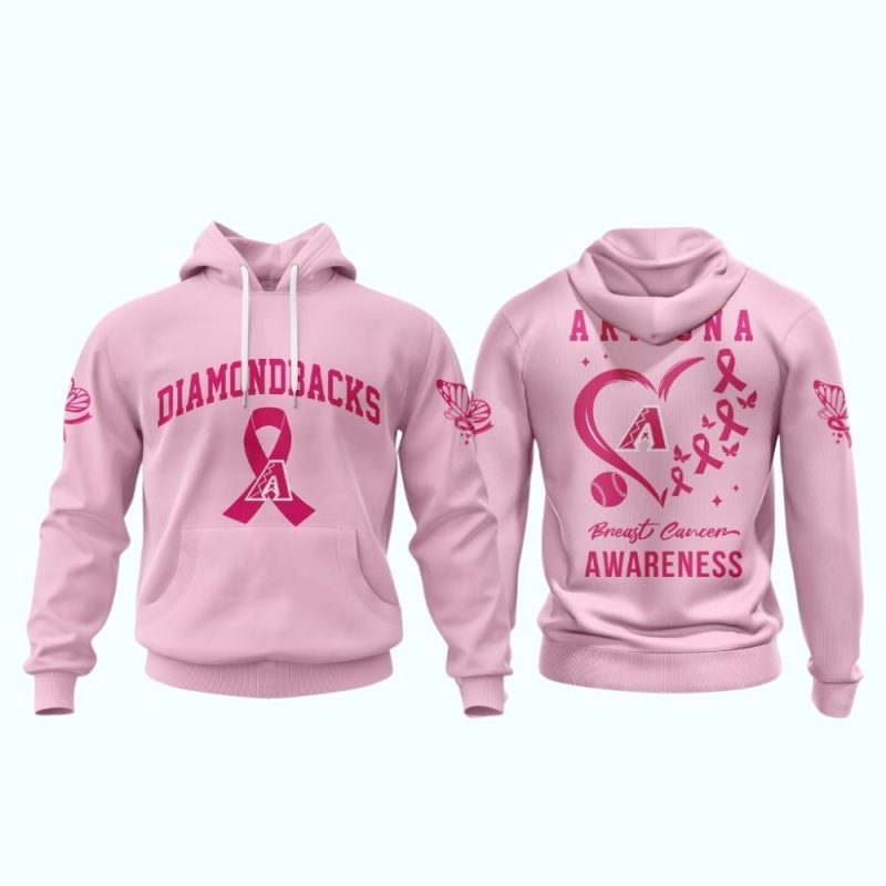 Arizona Diamondbacks Pink Breast Cancer Awareness AOP Hoodie 1