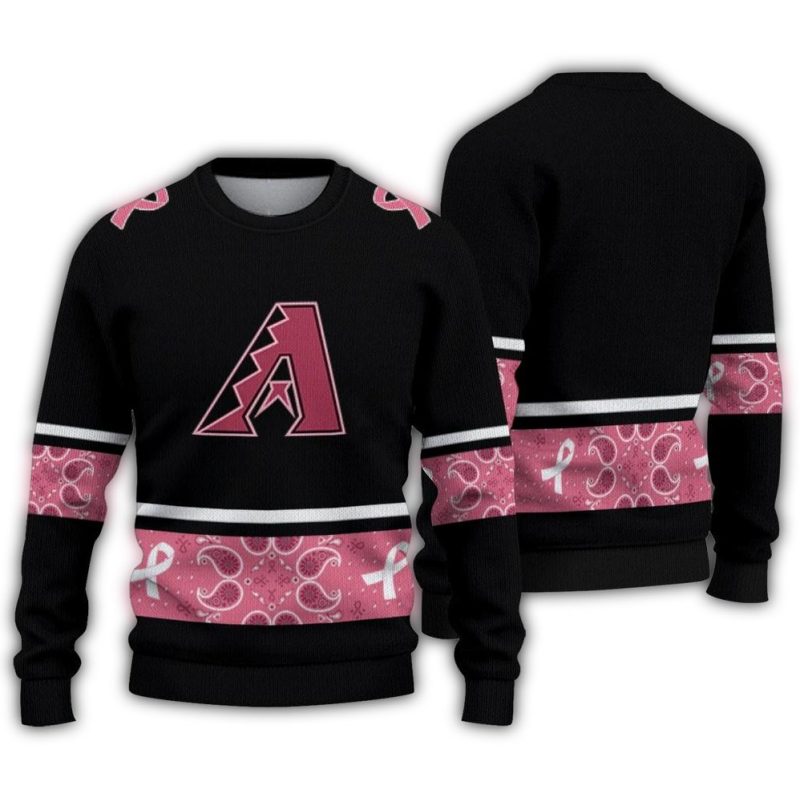 Arizona Diamondbacks Pink Ribbon Ugly Sweater 1
