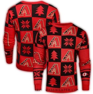 Arizona Diamondbacks Red And Black Checkerboard Ugly Sweater