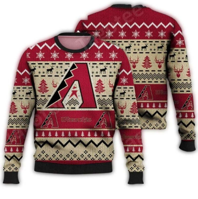 Arizona Diamondbacks Red Reindeer And Snowflakes Ugly Sweater 1
