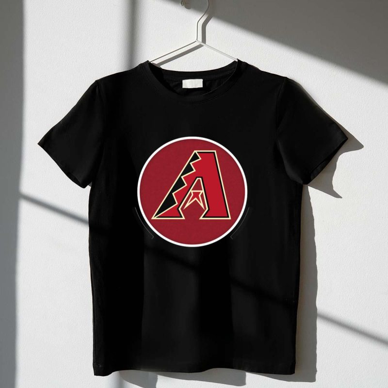 Arizona Diamondbacks Red and Black Logo with Star T Shirt t shirt 1 1