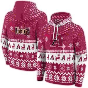 Arizona Diamondbacks Reindeer Motif All Over Print Hoodie