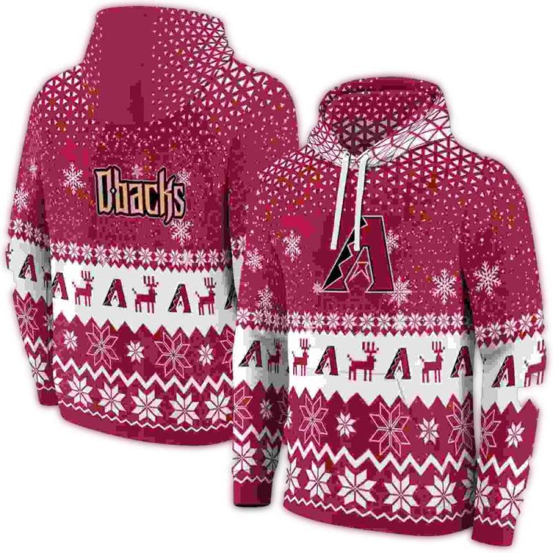 Arizona Diamondbacks Reindeer Motif AOP Hoodie 1