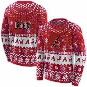 Arizona Diamondbacks Reindeer Motif All Over Print Sweatshirt