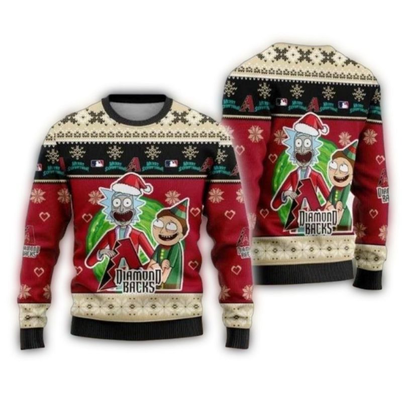 Arizona Diamondbacks Rick And Morty Holiday Ugly Sweater 1