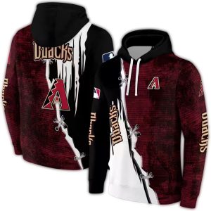 Arizona Diamondbacks Ripped Pattern All Over Print Hoodie