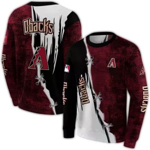 Arizona Diamondbacks Ripped Pattern All Over Print Sweatshirt