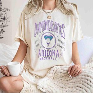 Arizona Diamondbacks Distressed Baseball Rock T-Shirt - Rucker Collection