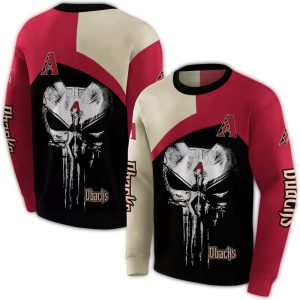 Arizona Diamondbacks Skull Punisher All Over Print Sweatshirt