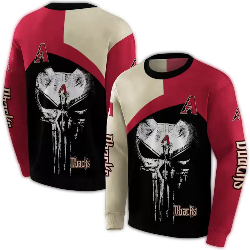 Arizona Diamondbacks Skull Punisher AOP Sweatshirt 1