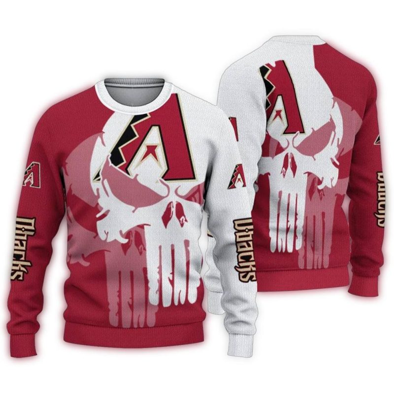 Arizona Diamondbacks Skull Split Ugly Sweater 1
