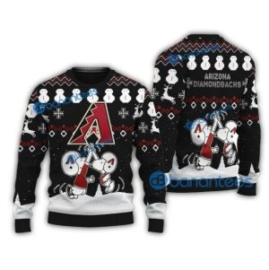 Arizona Diamondbacks Snoopy Snowmen Christmas Ugly Sweater