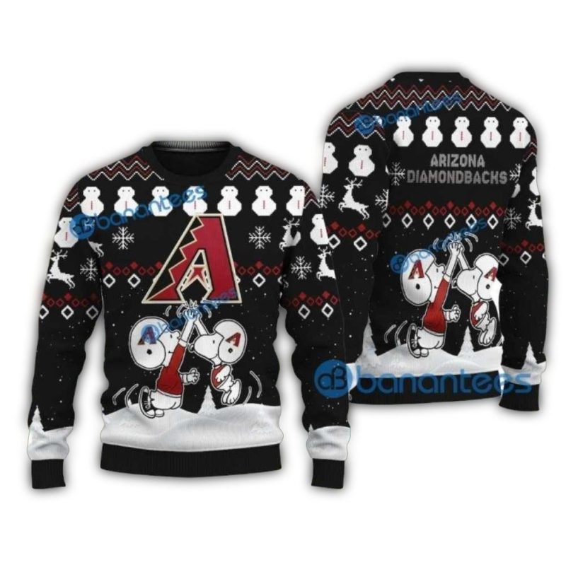 Arizona Diamondbacks Snoopy Snowmen Christmas Ugly Sweater 1