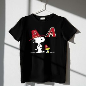 Arizona Diamondbacks Snoopy & Woodstock Graphic T-Shirt For Fans
