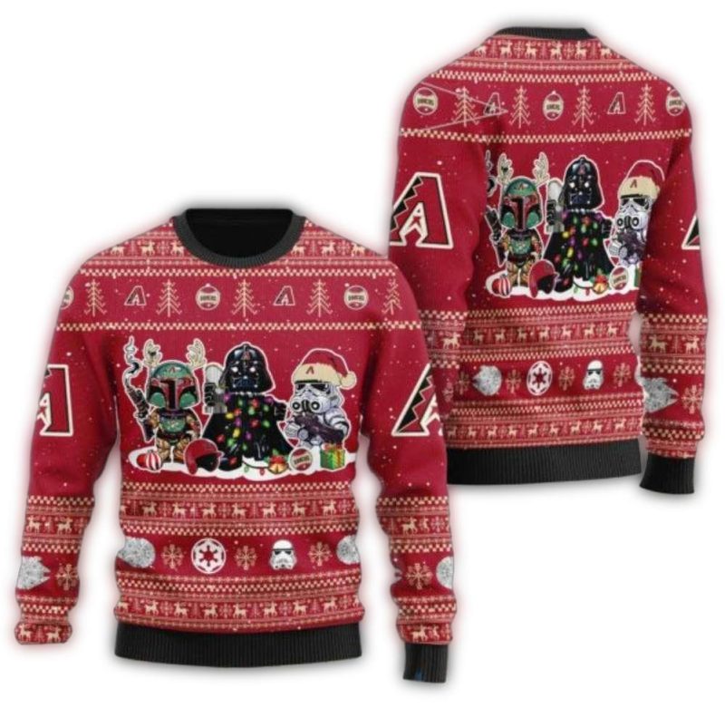 Arizona Diamondbacks Star Wars Characters Christmas Ugly Sweater 1