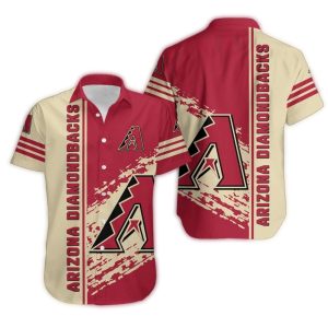 Arizona Diamondbacks Stripe Scratch Hawaiian Shirt