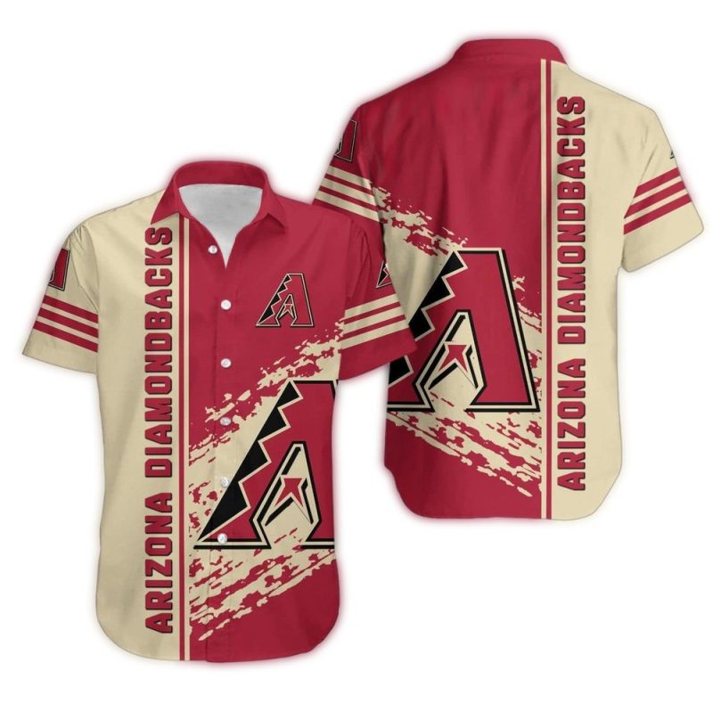 Arizona Diamondbacks Stripe Scratch Hawaiian Shirt 1
