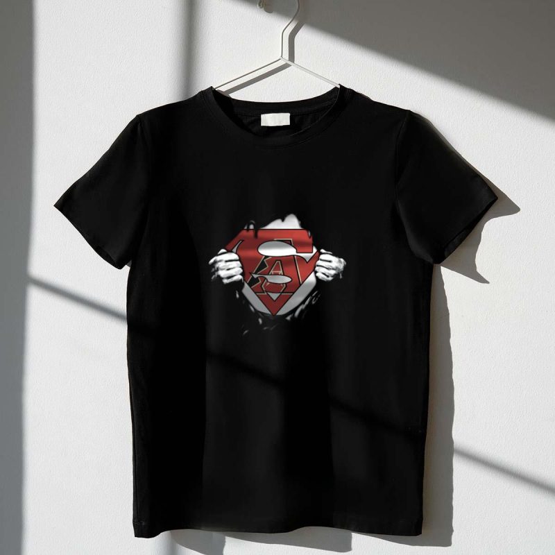 Arizona Diamondbacks Superman Logo Fan Fusion with Iconic Chest Reveal T Shirt t shirt 1 1