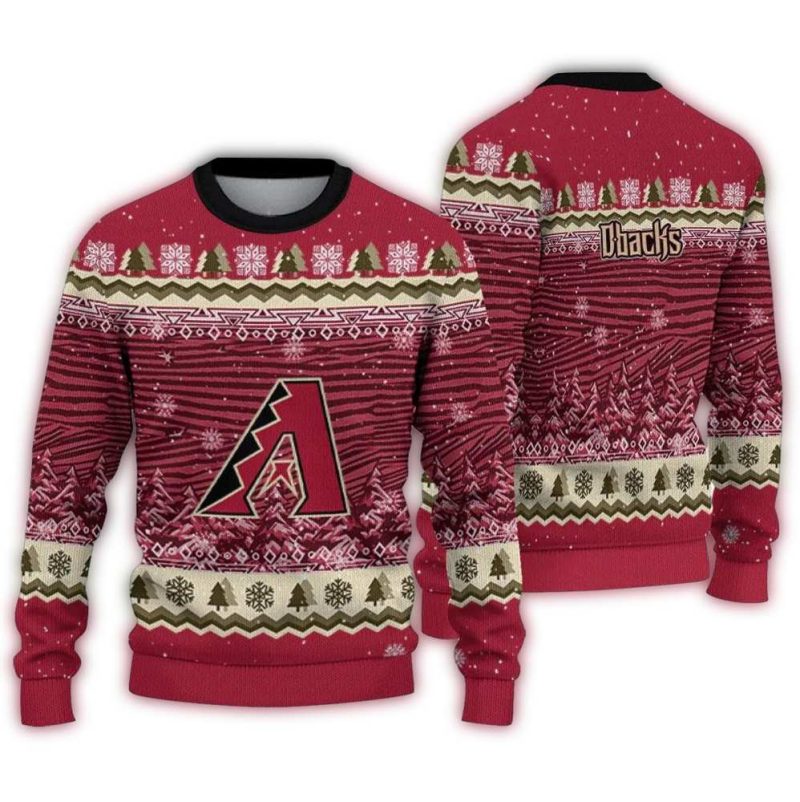 Arizona Diamondbacks Tree Pattern Ugly Sweater 1