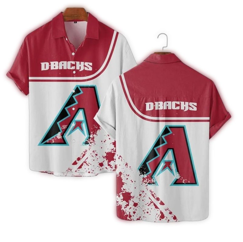 Arizona Diamondbacks White and Red Hawaiian Shirt 1